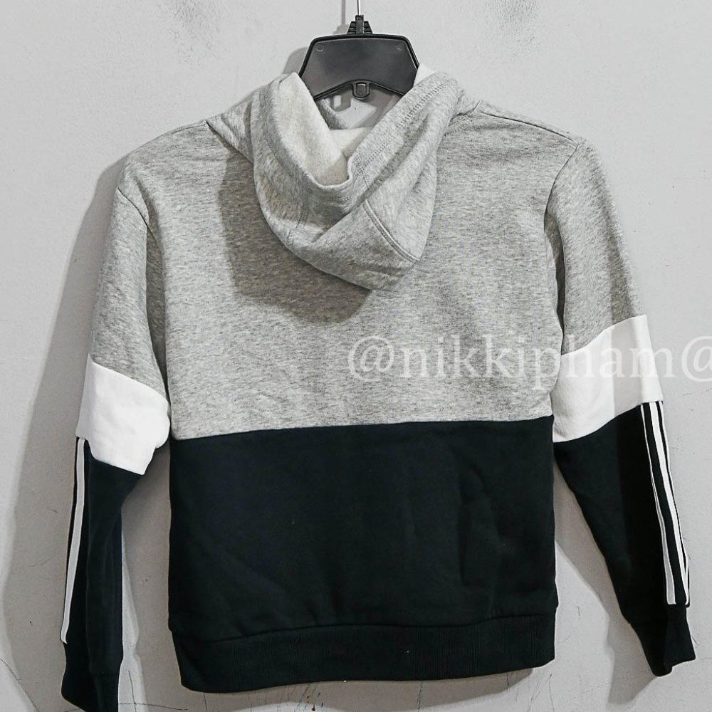 Adidas Boys' Youth Pullover Fleece Hoodies IN GRAY - Picture 5 of 5